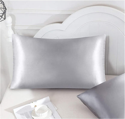 Funda de almohada satén gris para modelo ( Almohada de punto ergonómica 3D )